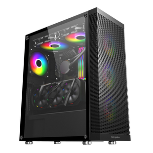 全新撒哈拉台式电脑机箱逆行者305支持ATX大板电竞水冷全侧透空箱