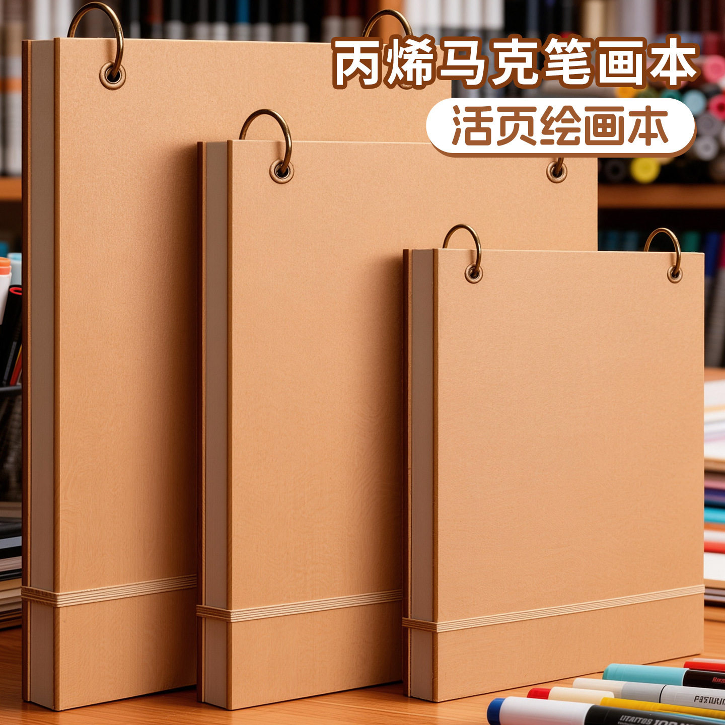 加厚16开空白活页本A4小学生美术画画本子A5丙烯马克笔专用绘画本