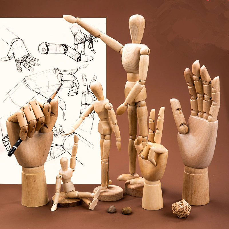 大号木头人木手模型装饰