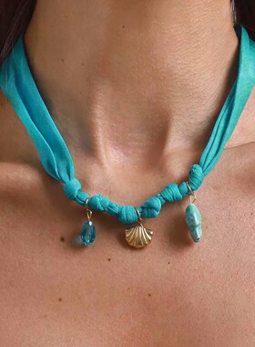 简约手作吊坠项链蓝调里藏着的海边浪漫以绳为浪以贝为诗