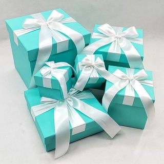 圣诞节新年浅蓝色超大号礼盒珠宝店橱窗堆头装饰摄影道具礼品盒子