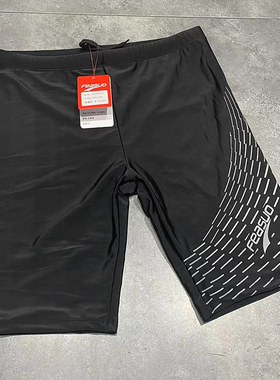 FeAs男速干侧边印花防晒专业竞赛男士成人中腰简约五分平角游泳裤