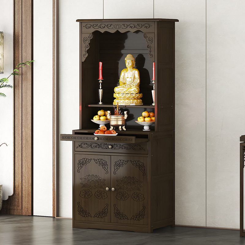 仿古佛龛佛架家用佛台新中式立柜菩萨财神爷柜关公供桌香案奉神台