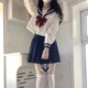 学院风中间服水手服套装 正统jk制服基础款 设计感穿搭绀三本长短袖