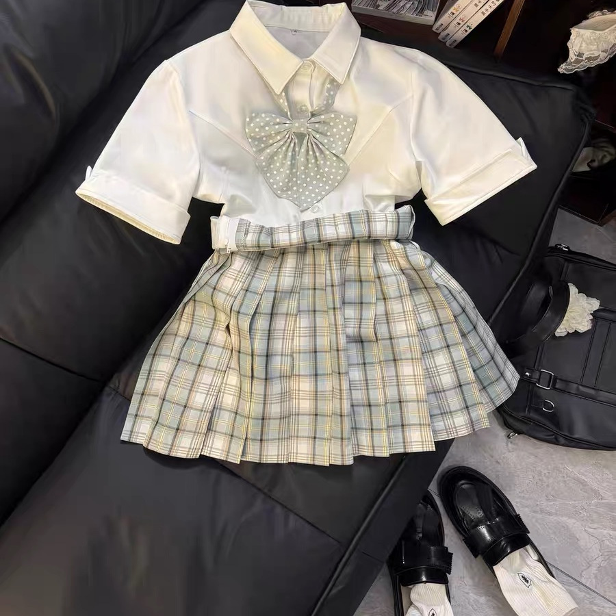 清新学生校供感金线少女百搭套装