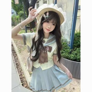 上衣 JK制服套装 原创正版 日系夏季 甜美学院风薄荷白巧水手服女短袖