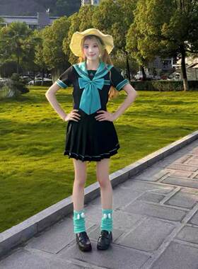 初音未来蝴蝶结堆堆中筒袜百搭