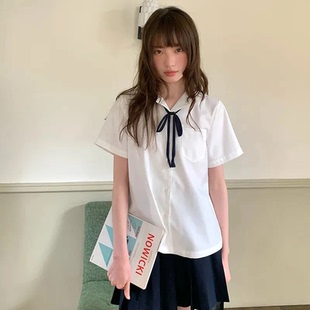 东京岁时记JK制服套装学院风短袖衬衫毕业夏季可爱衬衣开襟白色女