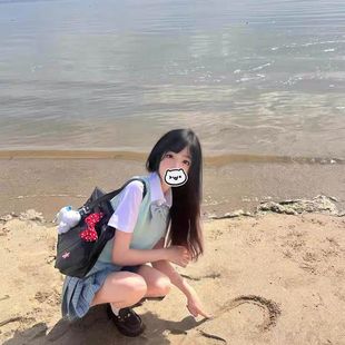 松蓝/川岛私立学院JK制服格裙日系校供感学院风蓝色百褶半身裙夏