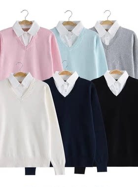 秋冬JK制服学院风毛衣套头长袖