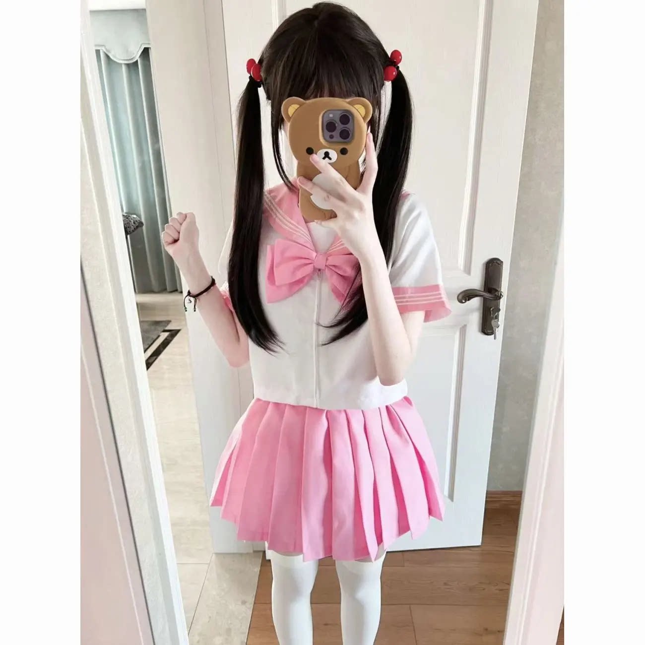 原创jk制服套装粉色蓝色三本水手服夏季软萌可爱少女学生学院风