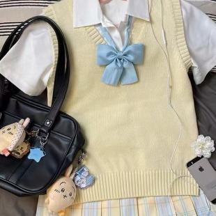 原创制服套装 黄色JK格裙正版 柚月 狗短裙子学院风 御茶家新品
