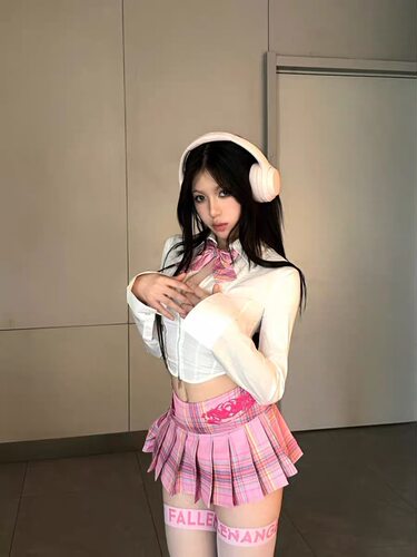 新款高腰显瘦百褶短裙两件套女