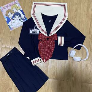 小田町原创jk制服正统基础赤红三本水手服套装短袖学院日系显瘦萌