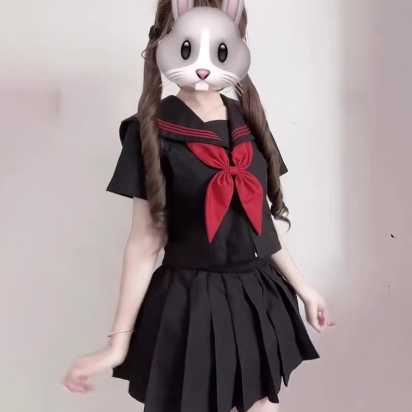 黑领赤三本短袖基础款全套水手服