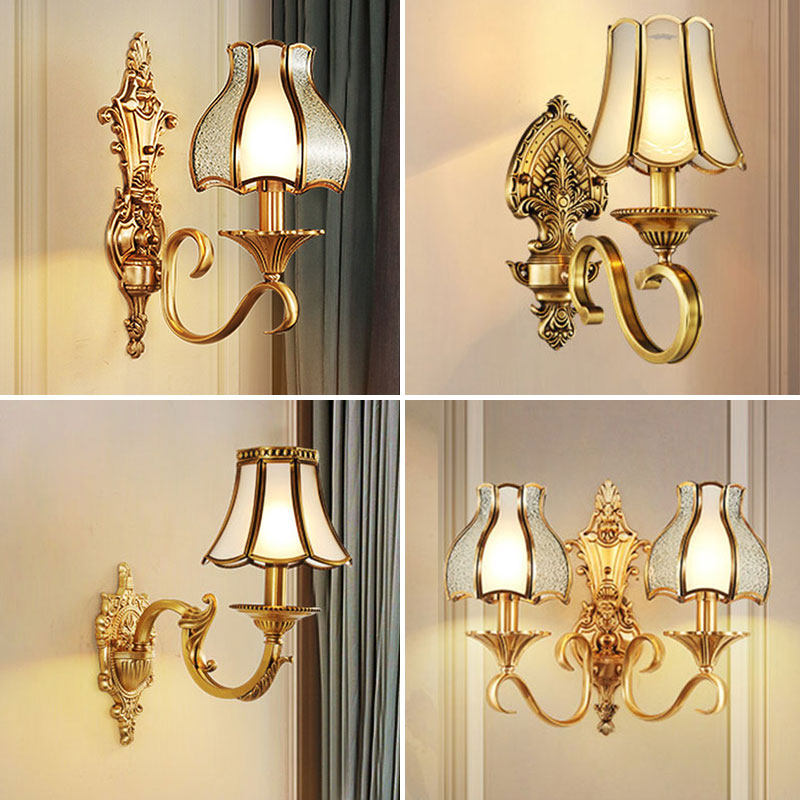 美式全铜壁灯床头背景墙欧式客厅卧室走道方式复古奢华楼梯间轻奢
