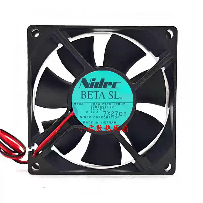 原装 NIDEC D08A-24TU 19BH2 24V 0.12A 8025 8CM 4线 复印机风扇