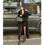 啦 丸丸Maruco 低V领针织连衣裙 特价 修身 显瘦打底短裙