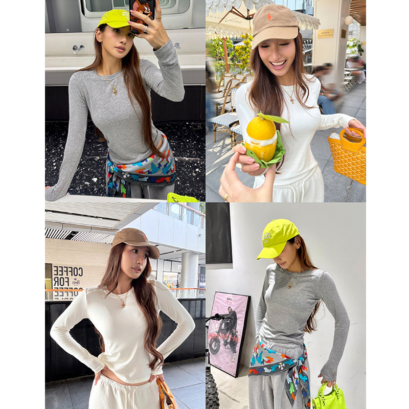 丸丸Maruco 莱赛尔羊毛打底衫 高弹修身长袖T恤高级感内搭