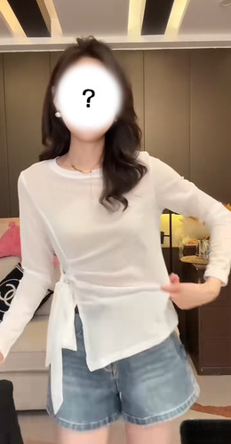 上衣胖不规则纯棉设计网红同款T恤2026衫夏季性感不规则长袖打底