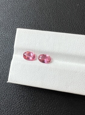 1.43ct粉红色碧玺樱花色全净体椭圆形精切5*7mm