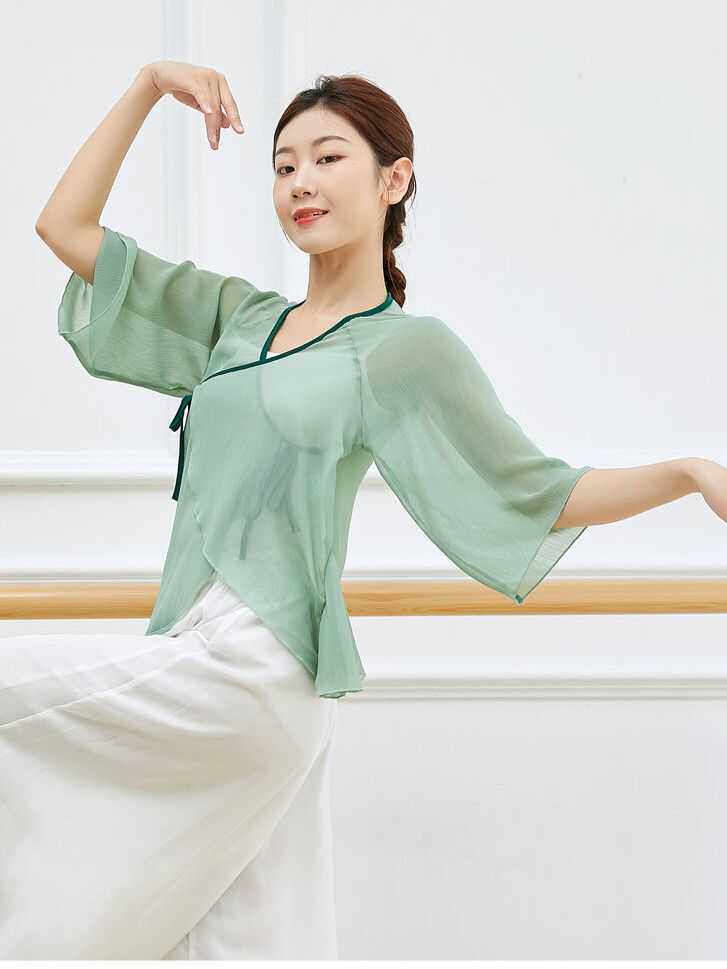 古典舞服装女成人形体练功服飘逸上衣身韵纱衣现代舞民族舞蹈演出