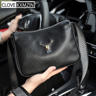 CloveKxmzin真皮单肩包男包2025新款商务休闲简约牛皮男士斜挎包