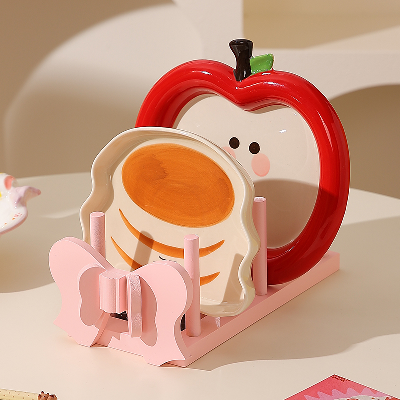 少女心蝴蝶结简约木板托架托盘