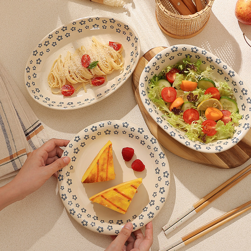 陶瓷仪式感餐具精致漂亮的饭碗水果碗高级感炒菜盘子家用面碗汤盘,餐饮具,碗,淘宝优惠券,粉丝福利购,淘宝优惠卷