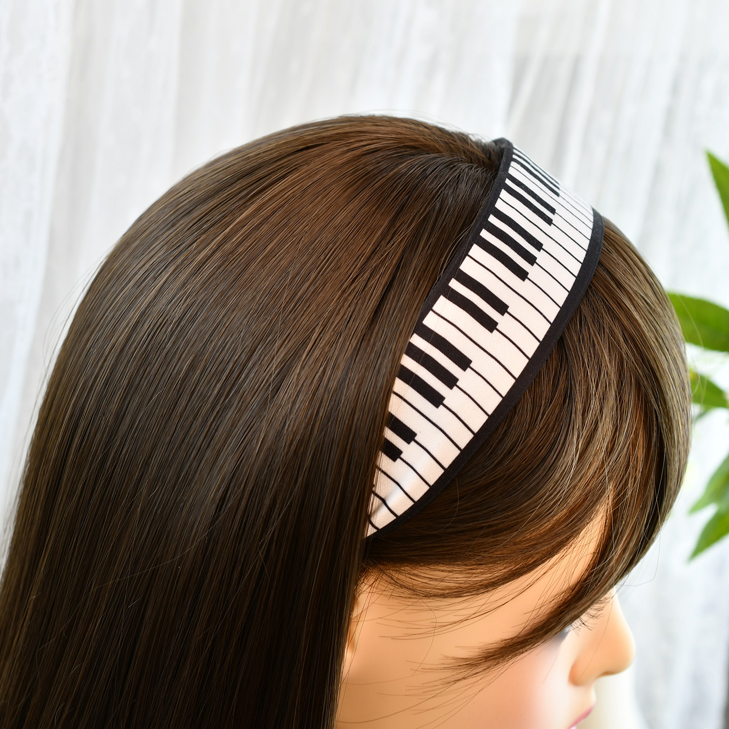 布艺高级感钢琴表演发箍高颅顶碎发带齿头箍宽面发卡音乐音符头饰