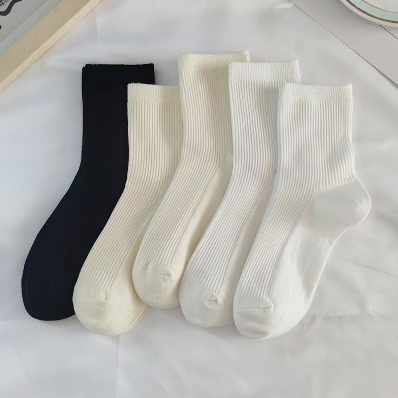 竖条纹堆堆袜纯色日系jk可爱袜