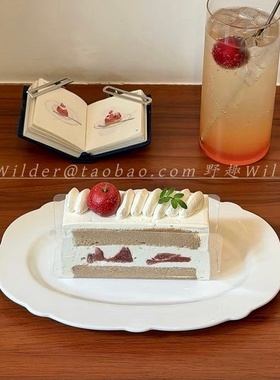 日式花边陶瓷盘椭圆形餐厅意面盘下午茶甜品盘蛋糕盘点心盘子餐具