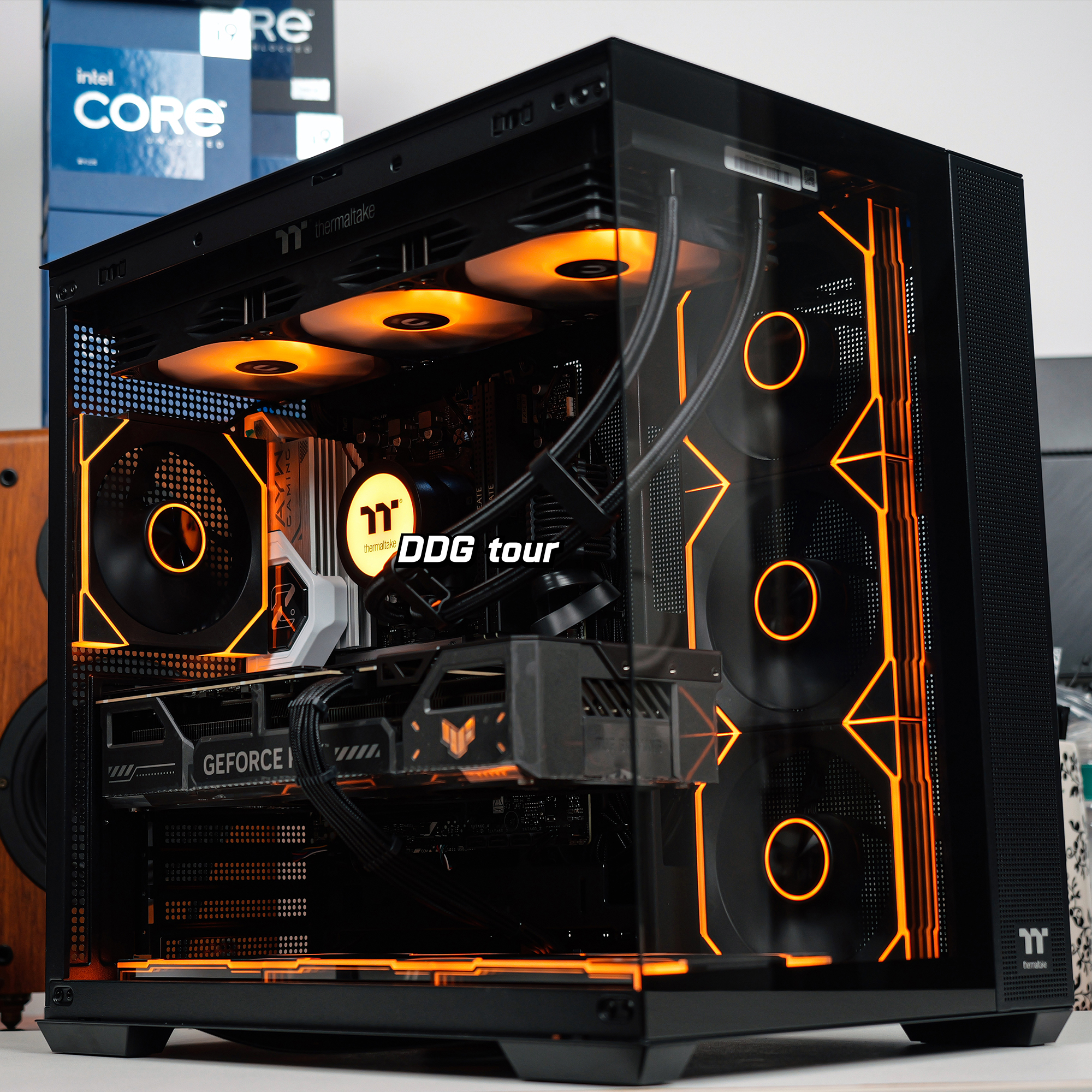 钢影透EX海景房电脑游戏水冷主机9700X 7800X3D 5070台式DIY组装