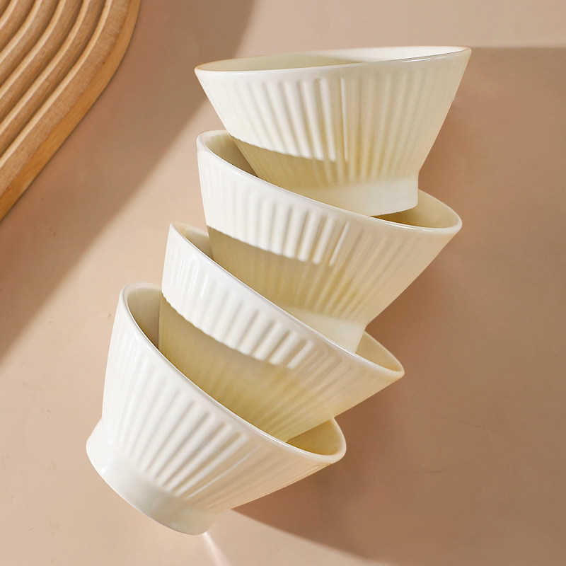 碗家用5英寸斗笠碗创意奶油风陶瓷喇叭碗米饭碗小汤碗吃饭碗新款,餐饮具,碗,淘宝优惠券,粉丝福利购,淘宝优惠卷