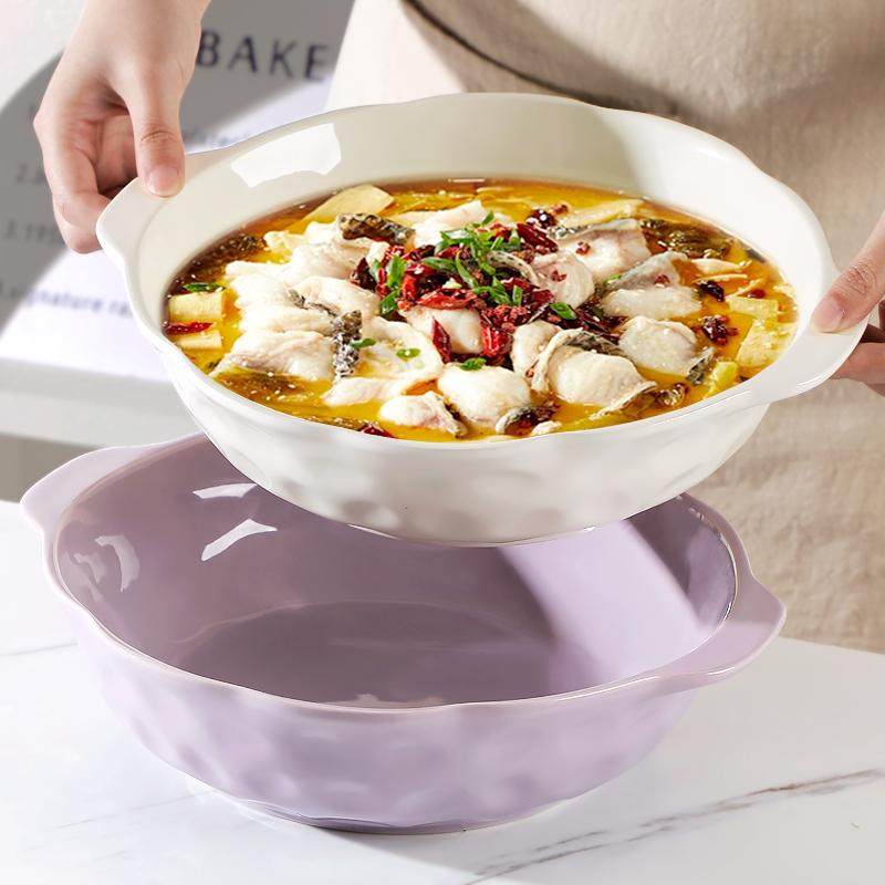 12英寸双耳大汤碗酸菜鱼汤盆陶瓷加厚大容量碗创意2025新款家用碗,餐饮具,碗,淘宝优惠券,粉丝福利购,淘宝优惠卷