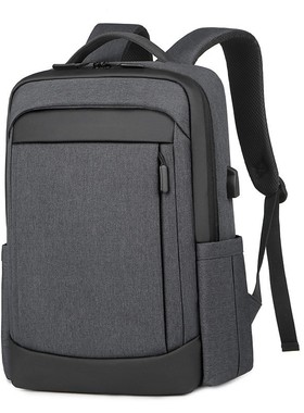 Supr Ficial商务双肩包男士大容量多功能通勤出差电脑背包黑色