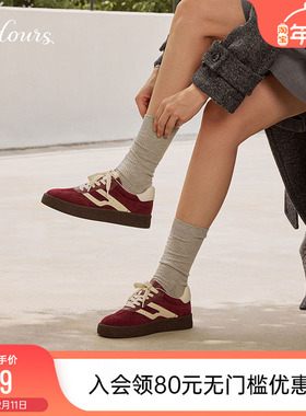 73hours女鞋美式趣味春秋新款增高厚底红色德训鞋时尚运动休闲鞋