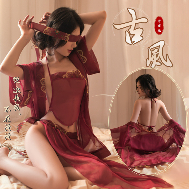 古风宫廷款贵妃肚兜汉服禁欲系公主古典刺绣绑带寝服睡衣套装