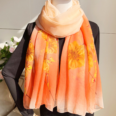 新款女士丝巾时尚洋气纱巾春秋长款高档围巾薄款防晒沙滩妈妈披肩
