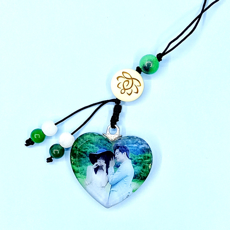 DIY个性定制民族风手机挂件平安福照片水晶挂饰生日礼物情侣挂绳