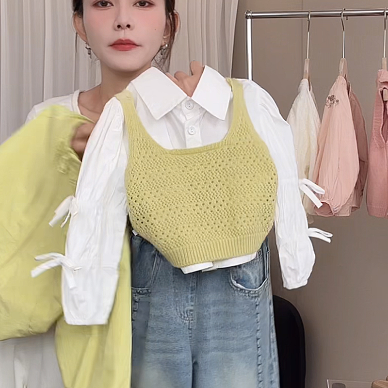 女童2025秋季新款马甲衬衫牛仔裤