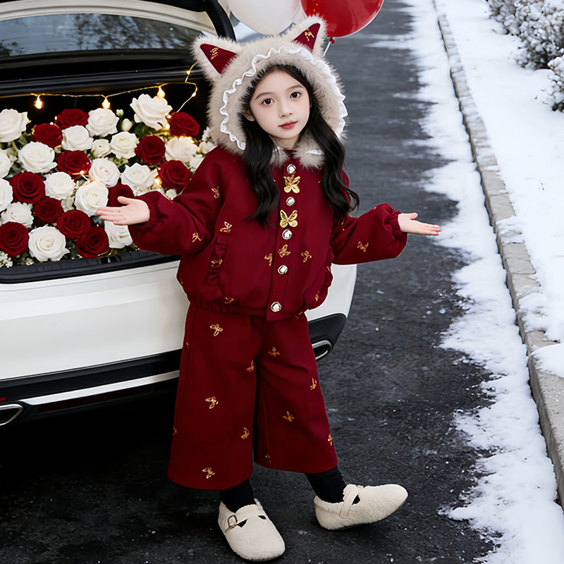 女童冬季加厚保暖套装2025新款女孩洋气连帽上衣休闲裤小童两件套,童装/婴儿装/亲子装,套装,淘宝优惠券,粉丝福利购,淘宝优惠卷