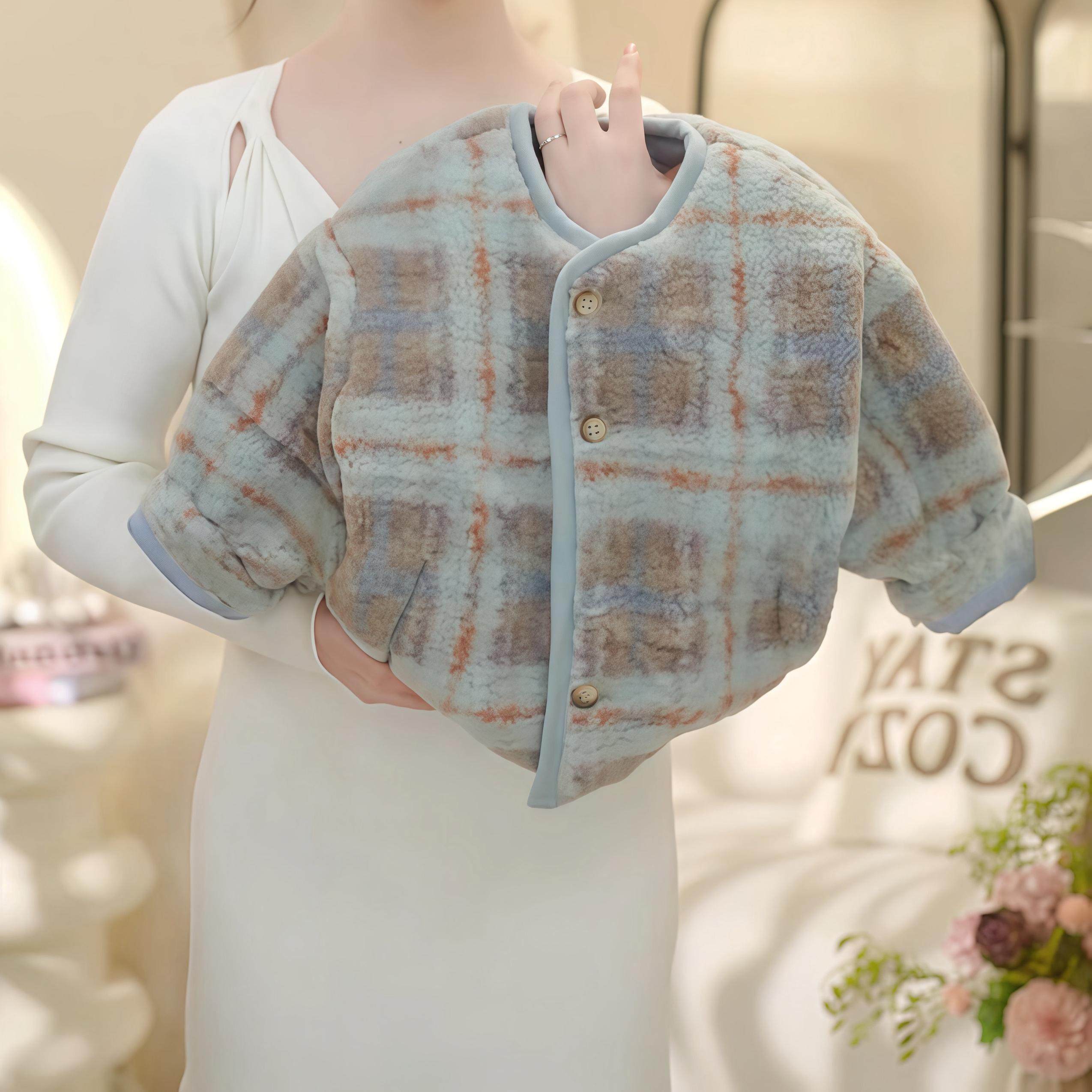 女童夹棉外套秋冬装2024新款儿童加厚洋气保暖棉服女宝宝格子棉衣,童装/婴儿装/亲子装,普通外套,淘宝优惠券,粉丝福利购,淘宝优惠卷