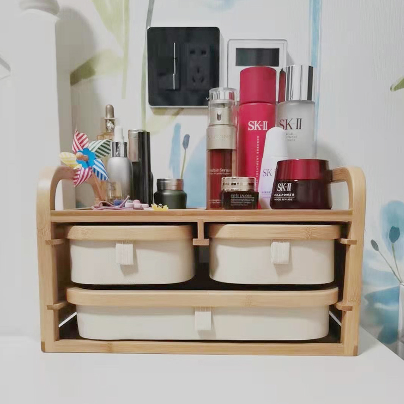 桌面抽屉式置物架头饰化妆品收纳