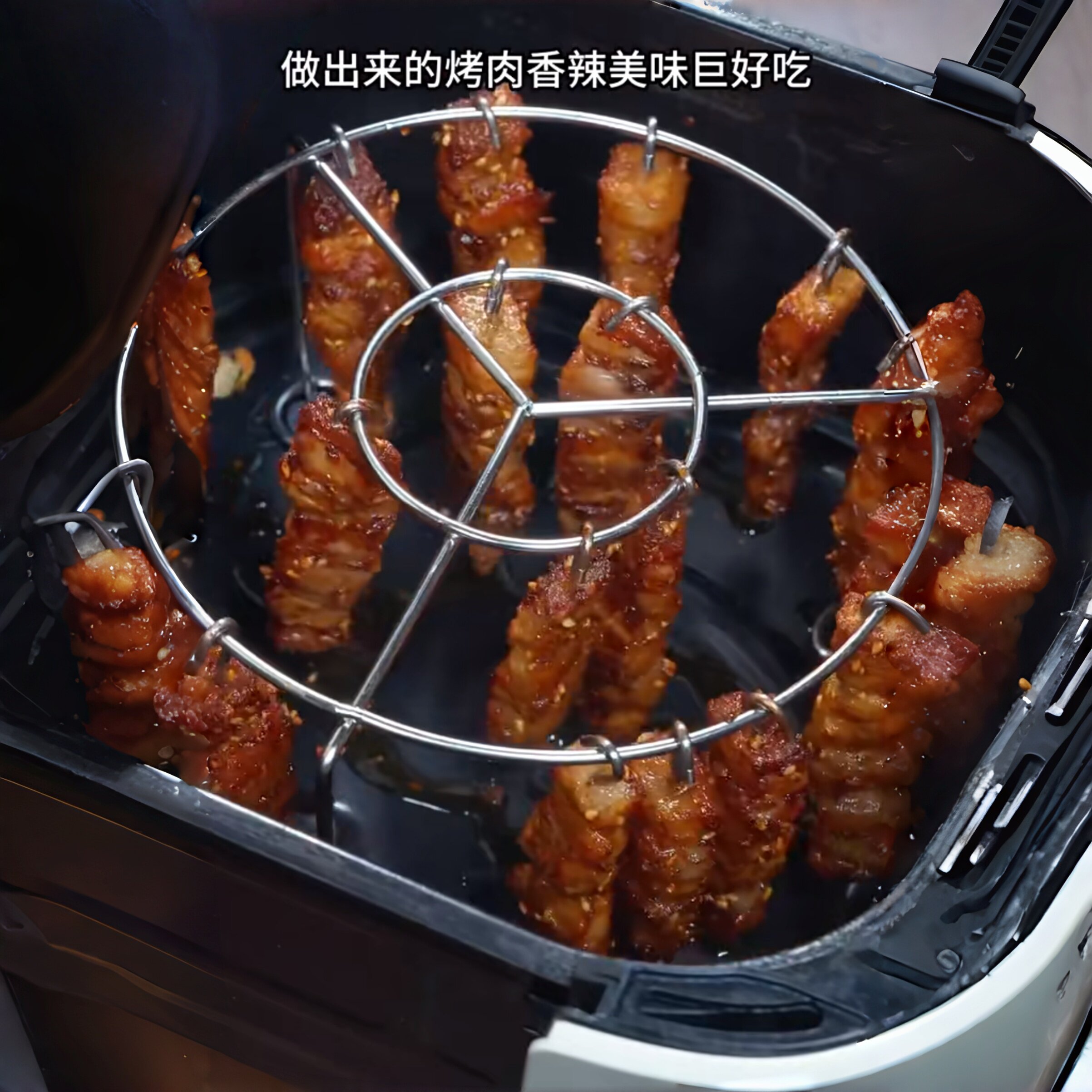 空气炸锅烤箱烤架食品级不锈钢吊架烤串烤签烤串架立式烤签肉串架图片