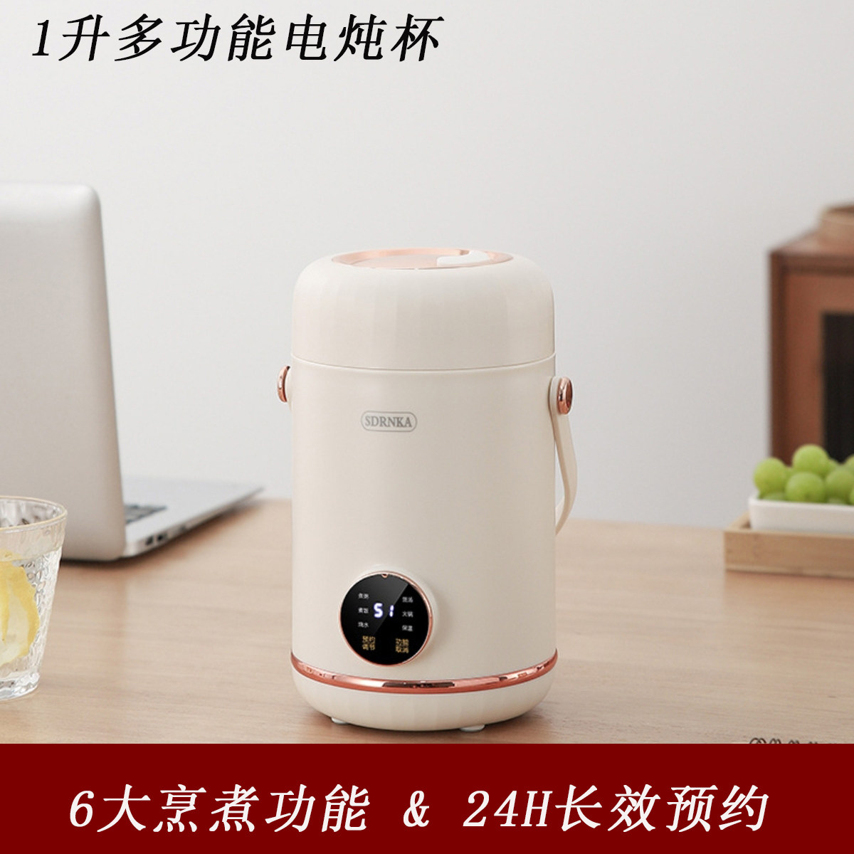 日本SDRNKA便携式电炖杯多功能烧水壶家用旅行学生宿舍保温提锅