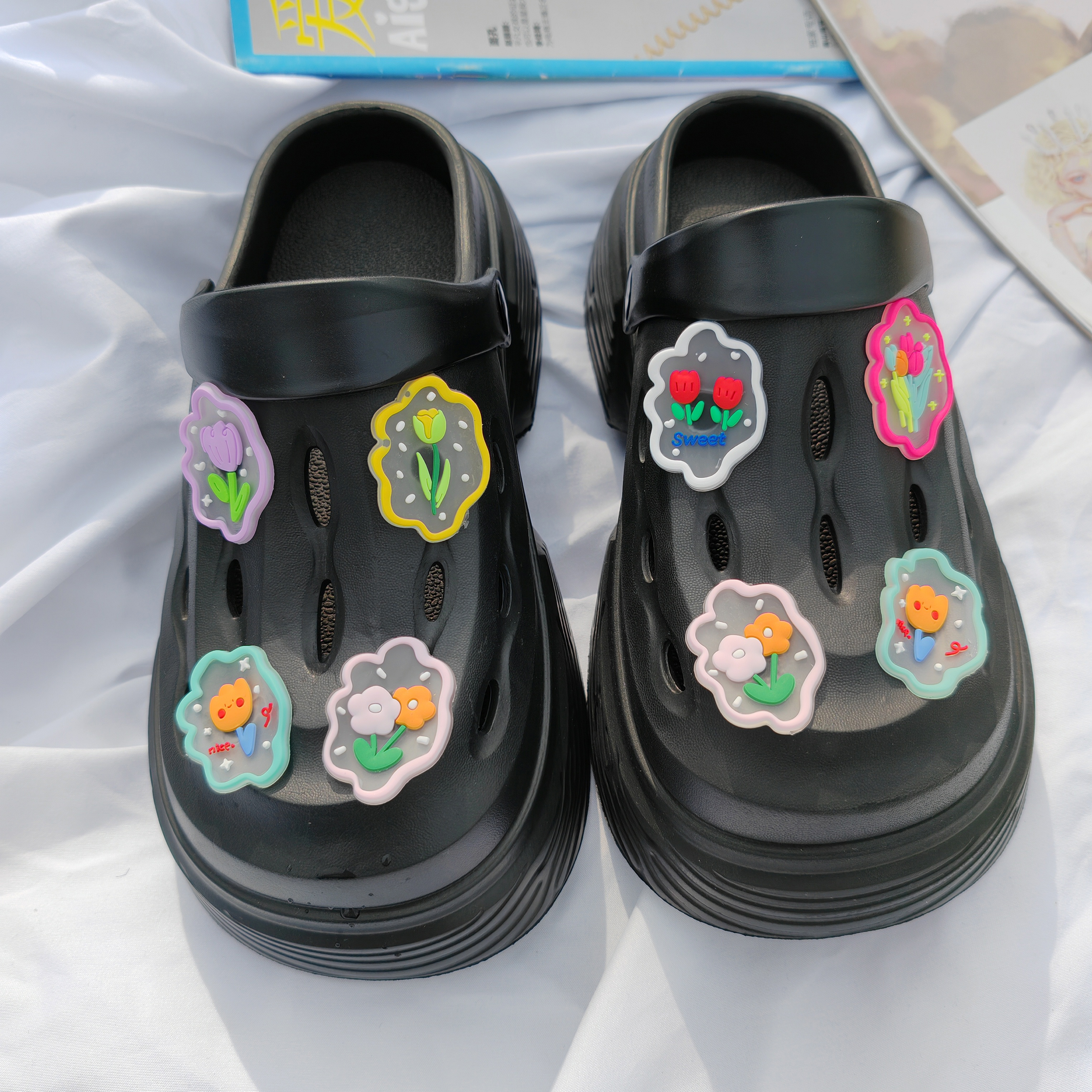 洞洞鞋配饰郁金香花束鞋花高级感女小花ins风小众crocs鞋扣公主风