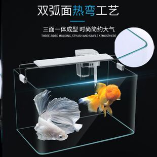 热弯玻璃鱼缸长方形裸缸超白长方形简易加厚客厅电视柜旁个性小型