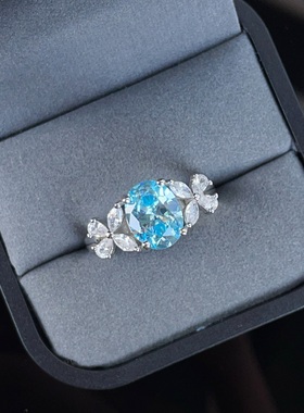 2克拉蝴蝶纯银s925戒指