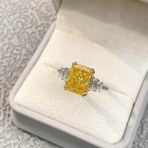 冰花切轻奢纯银s925高碳钻戒指